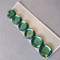 firkantede græsgrønne plastikknapper  franske vintageknapper